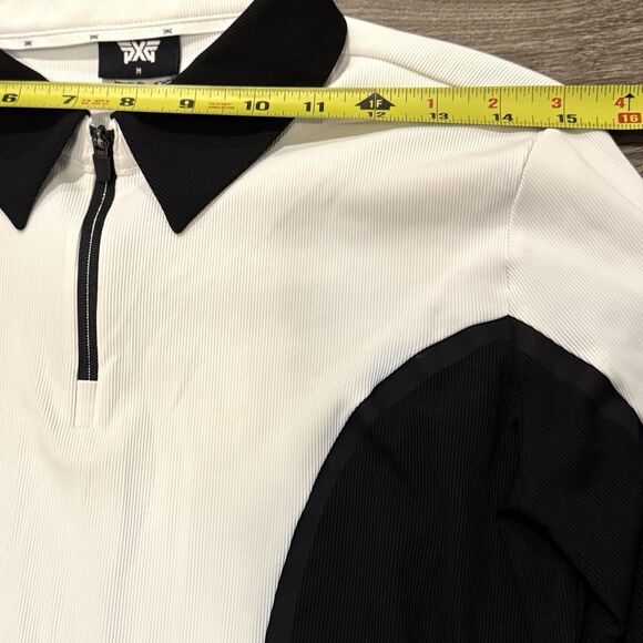 PXG Parsons Xtreme Golf Shirt Ribbed 1/4 Zip Polo Med Long Sleeve Colorblock Top - Picture 5 of 8